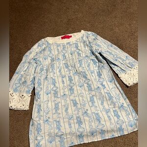 Lilly Pulitzer Blue and White Shirt